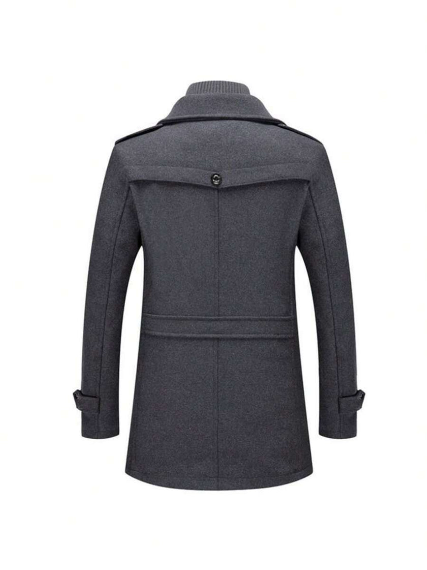 Slim Woolen Business Coat Gray - 6