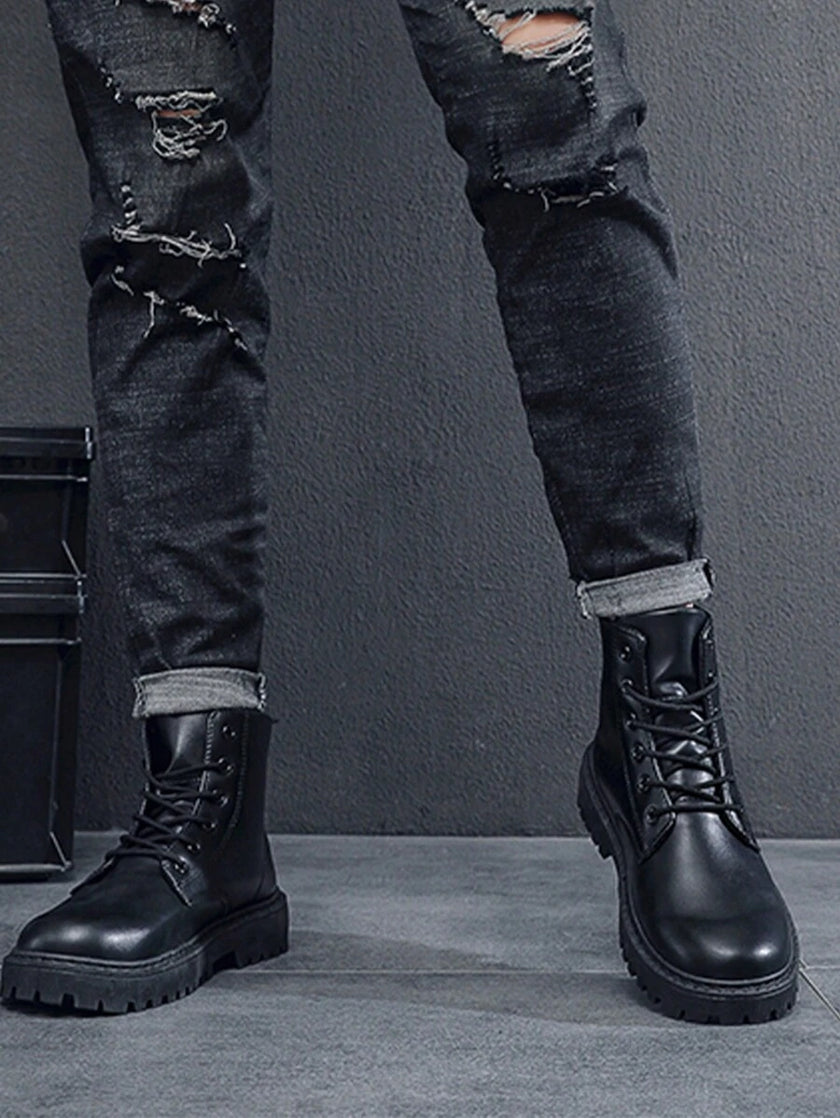 Comfortable High Top Boots Black - 8