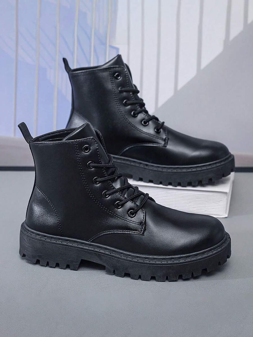 Comfortable High Top Boots Black - 6