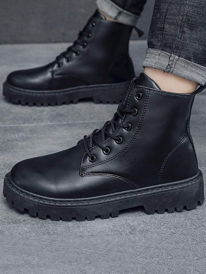 Comfortable High Top Boots Black - 9