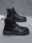 Comfortable High Top Boots Black - 7