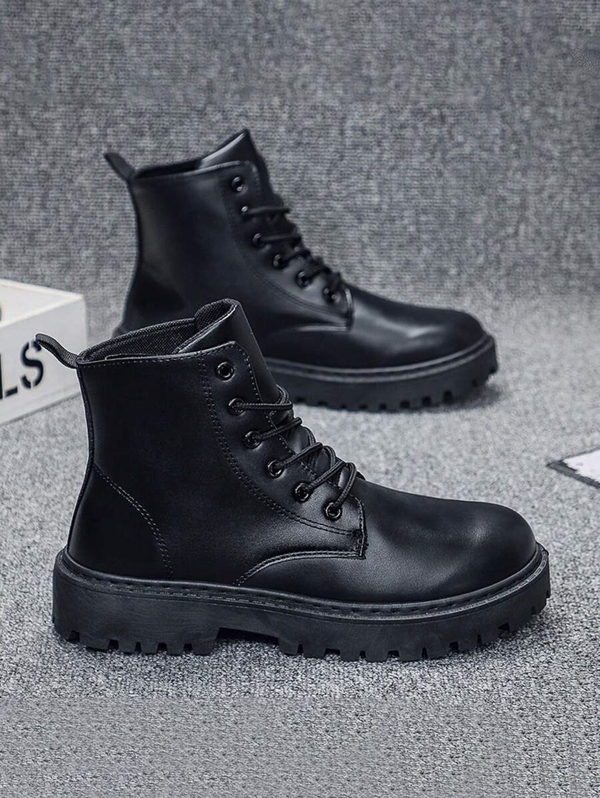 Comfortable High Top Boots Black - 7