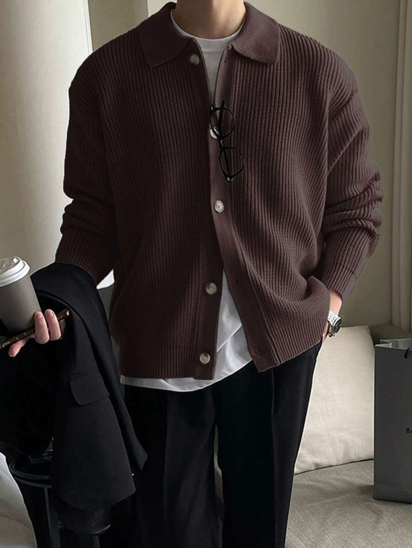 Casual Cardigan Camel Knit - 20