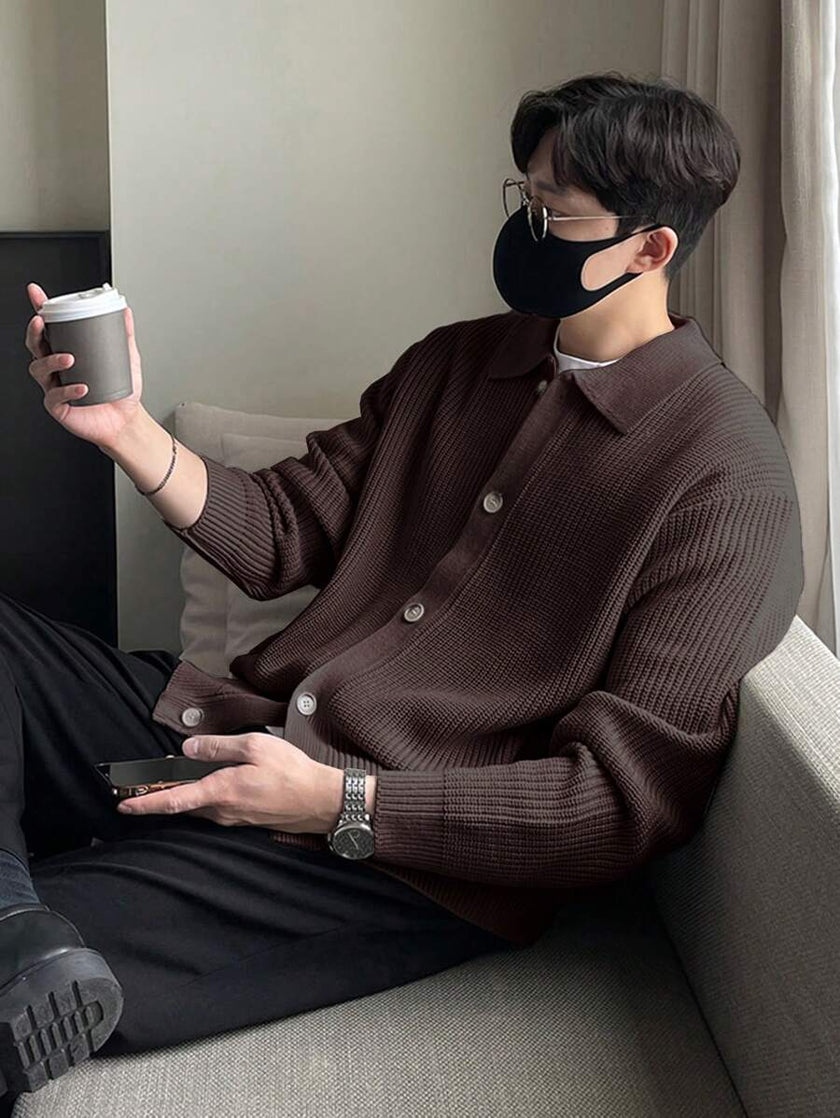 Casual Cardigan Camel Knit - 21