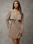 Elegant Wrap Suit Jacket Grey - 15