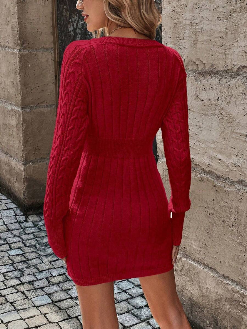 Emma – Winter Dress + Women’s - Cozy Casual | Sweater Dress - 80