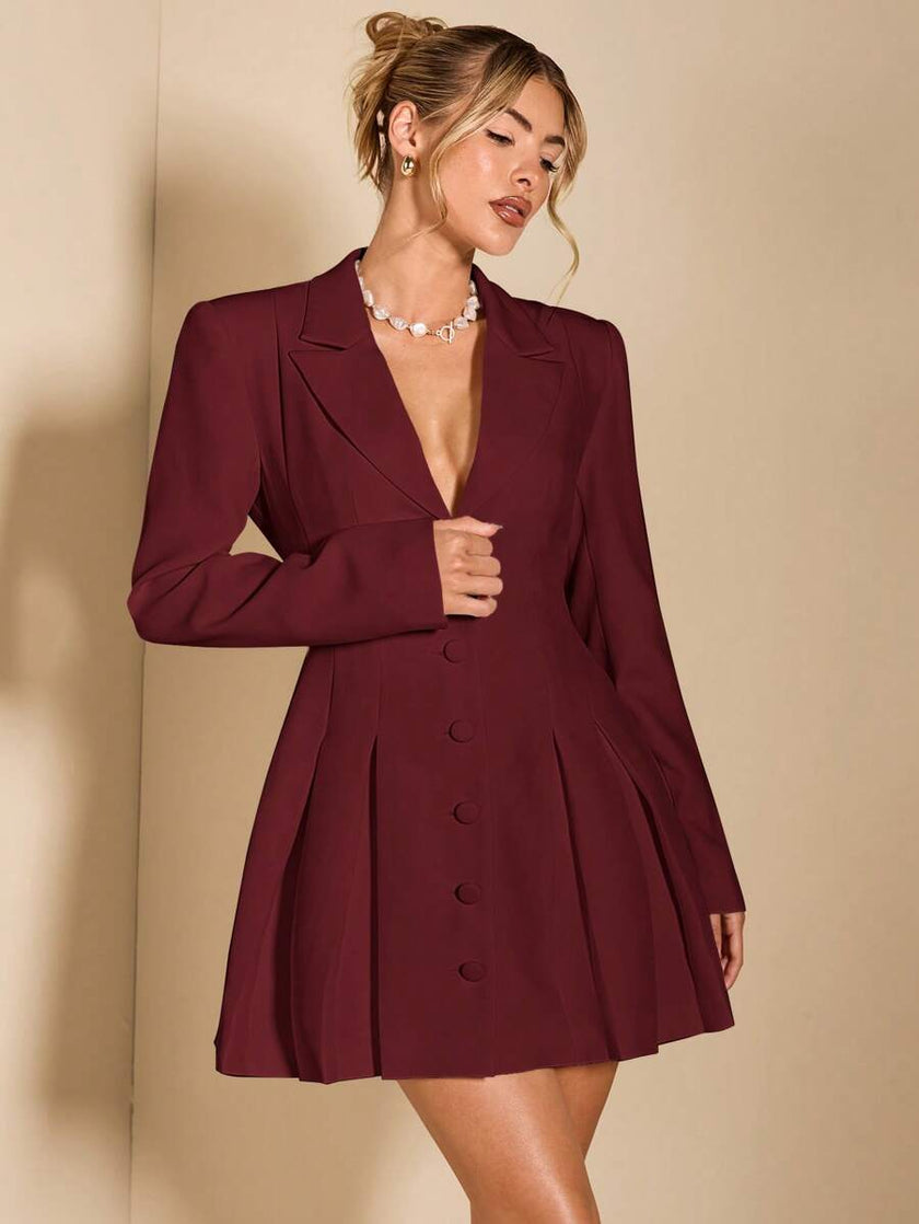 Elegant White Blazer Dress - 10