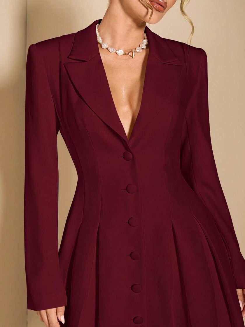 Elegant White Blazer Dress - 12