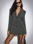 Elegant Blazer Jacket Dark Grey - 1
