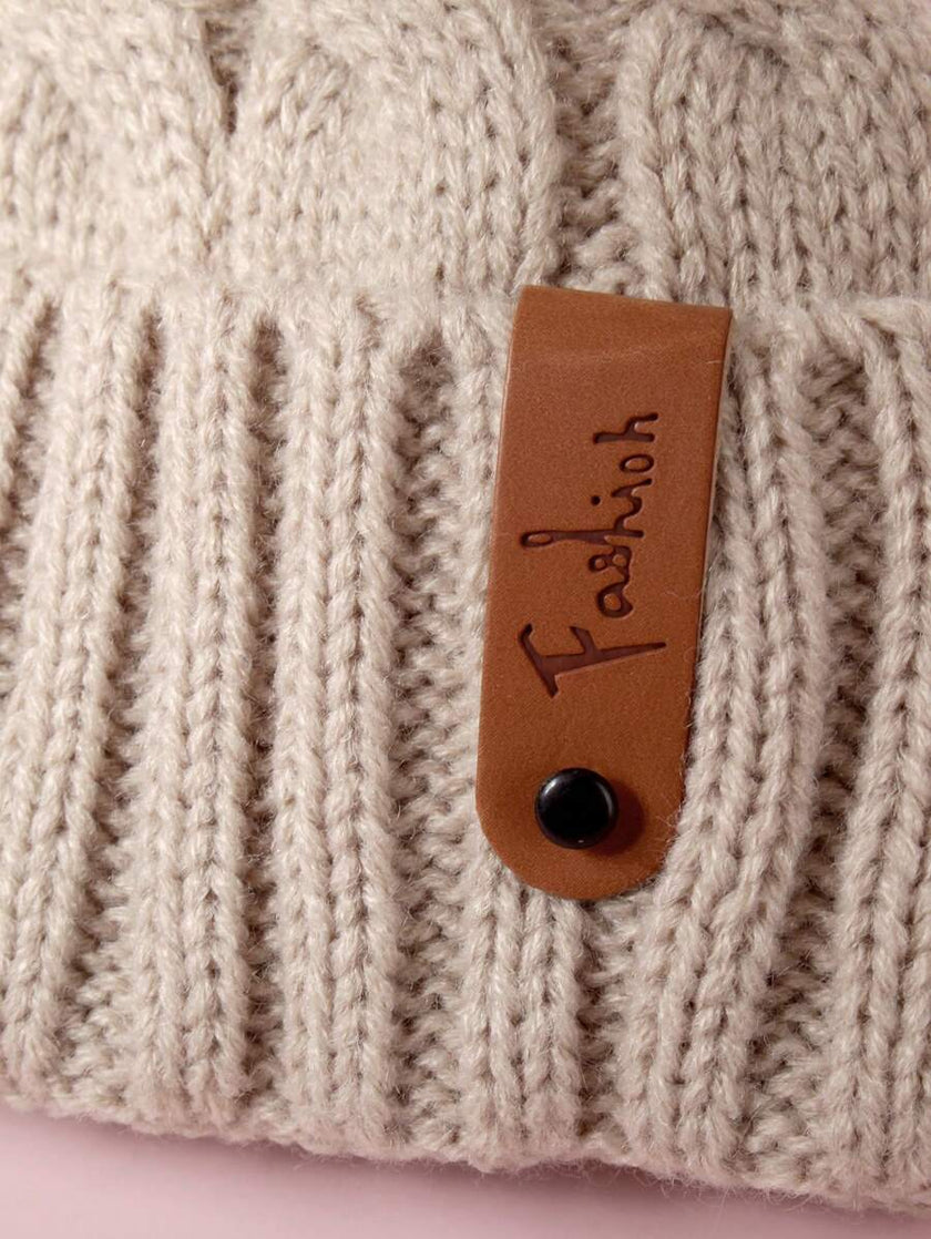 Colorblock Knit Beanie Hat