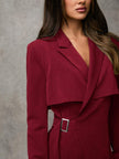 Elegant Wrap Suit Jacket Grey - 24