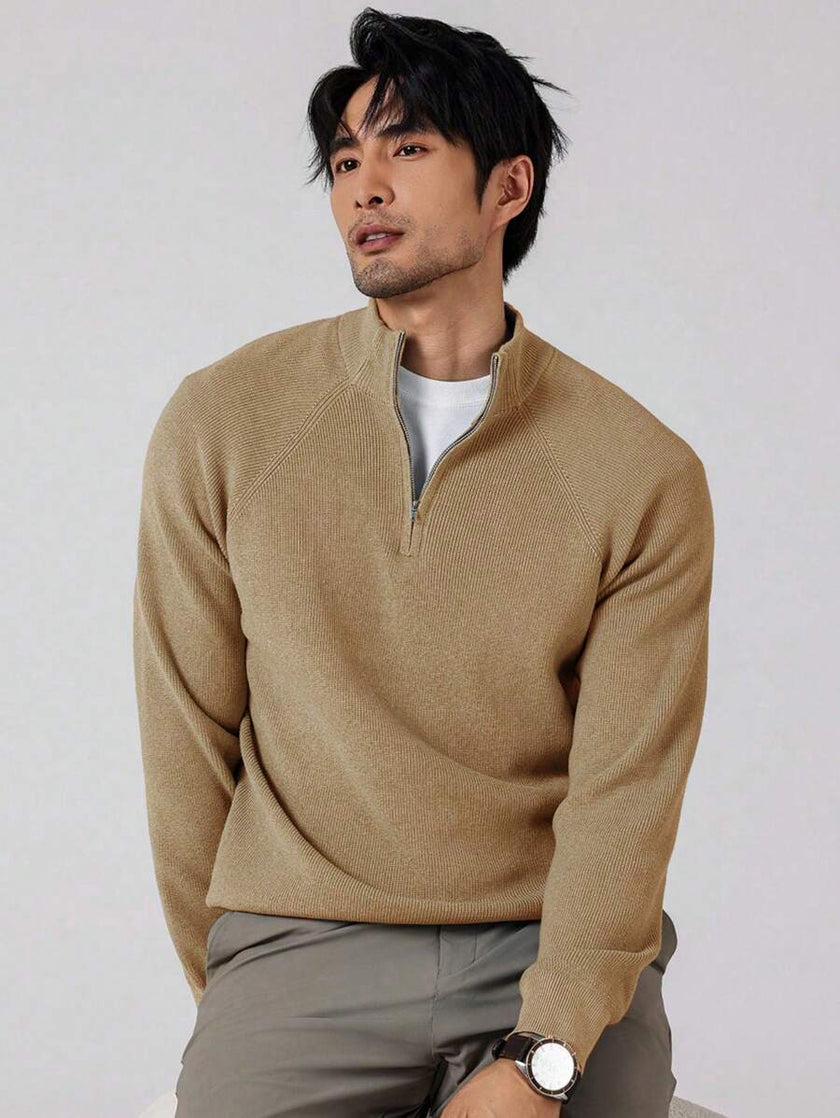 Stylish Half Zip Sweater - 1