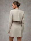 Elegant Wrap Suit Jacket Grey - 26