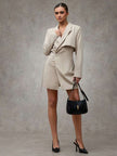 Elegant Wrap Suit Jacket Grey - 28