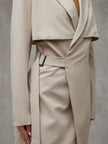 Elegant Wrap Suit Jacket Grey - 31