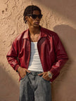 Red PU Leather Jacket - 5