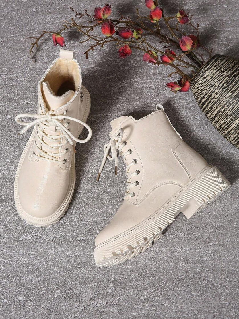 Black Ankle Boots Leather Flat