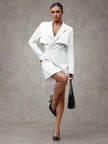 Elegant Wrap Suit Jacket Grey - 32