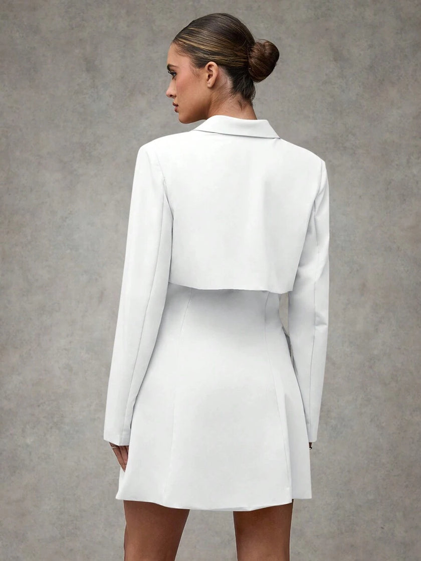 Elegant Wrap Suit Jacket Grey - 33