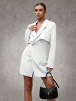 Elegant Wrap Suit Jacket Grey - 36