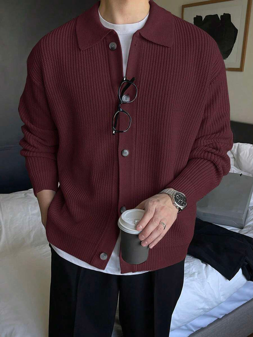 Casual Cardigan Camel Knit - 23