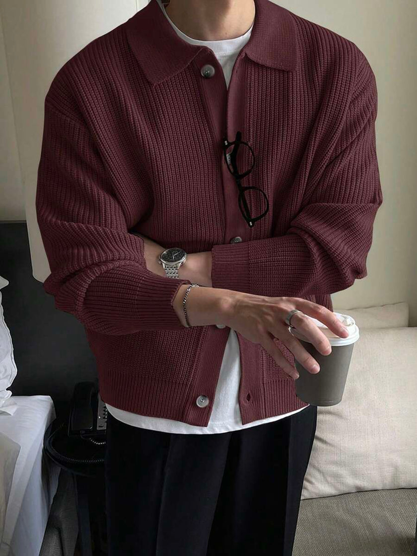 Casual Cardigan Camel Knit - 27