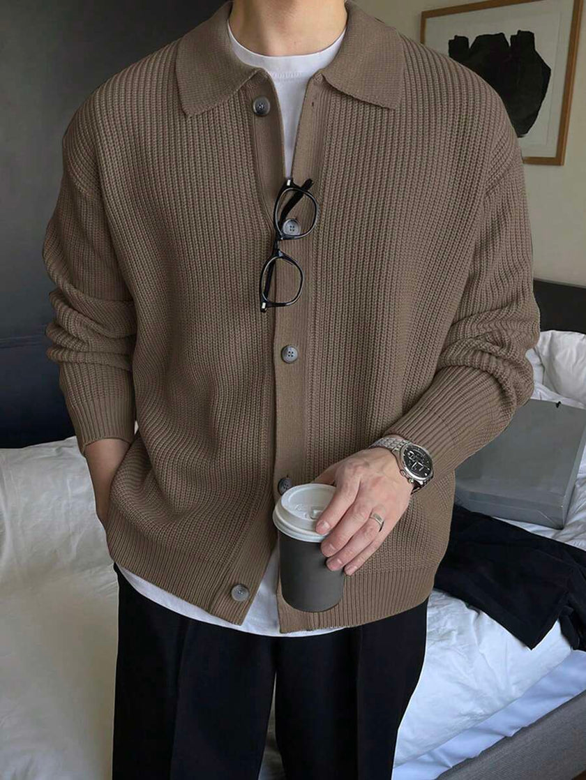 Casual Cardigan Camel Knit - 33