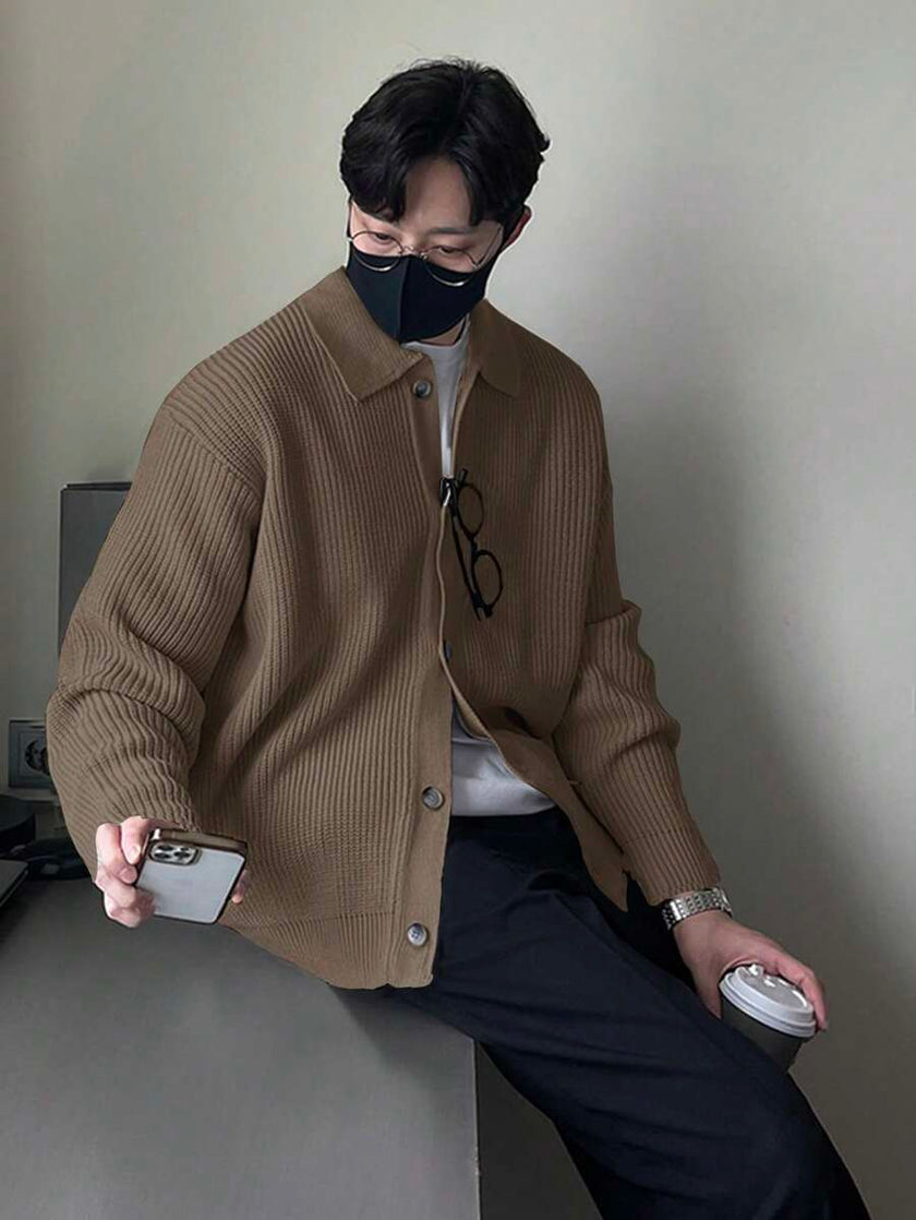 Casual Cardigan Camel Knit - 35