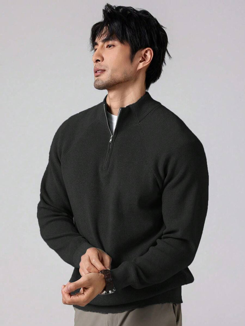 Stylish Half Zip Sweater - 17