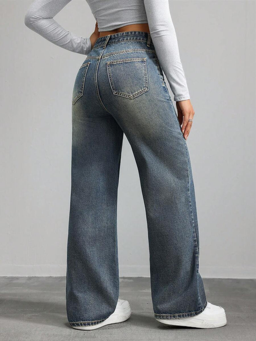 Retro Straight Leg Jeans
