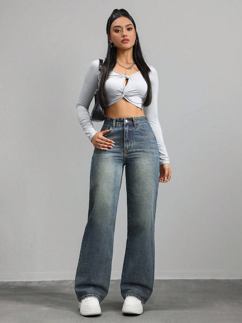 Retro Straight Leg Jeans