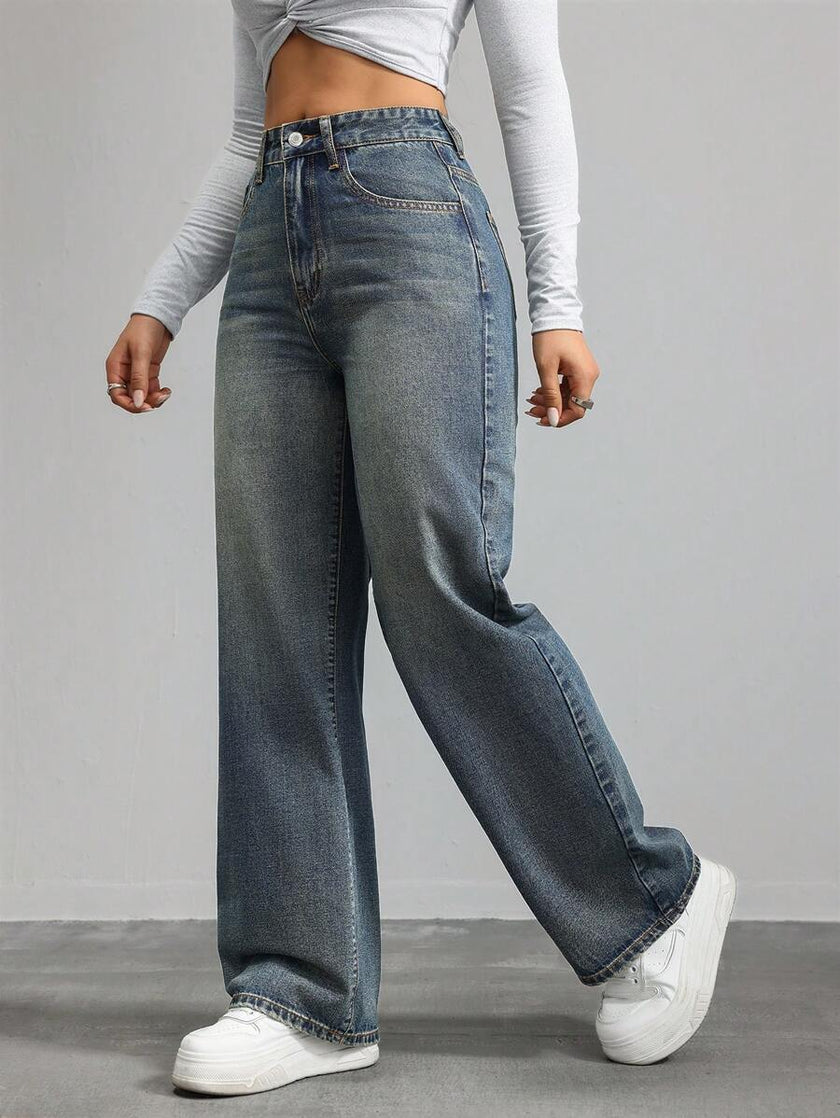 Retro Straight Leg Jeans