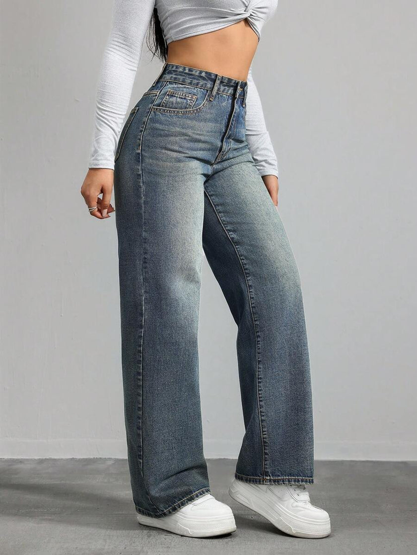 Retro Straight Leg Jeans