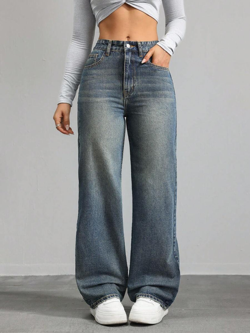 Retro Straight Leg Jeans