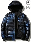 Padded Hooded Coat Blue - 2