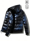 Padded Hooded Coat Blue - 1