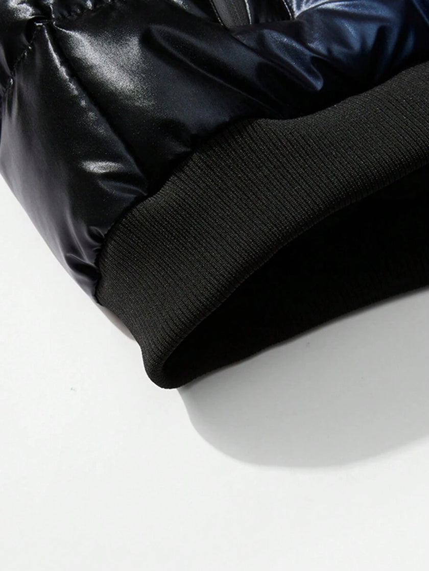 Padded Hooded Coat Blue - 5