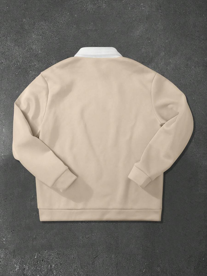 Loose Fit Polo Neck Sweatshirt - 2