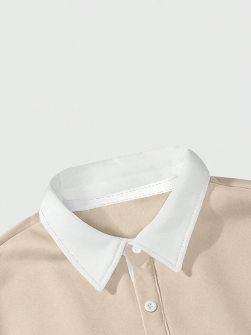 Loose Fit Polo Neck Sweatshirt - 6