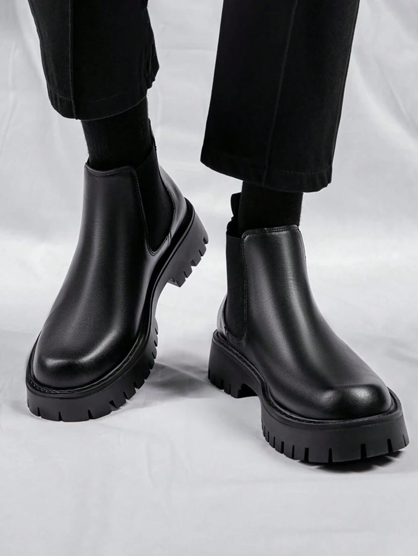 Black High-Top Casual Boots - 3