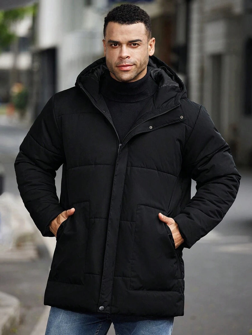 Padded Hooded Jacket Black - 4