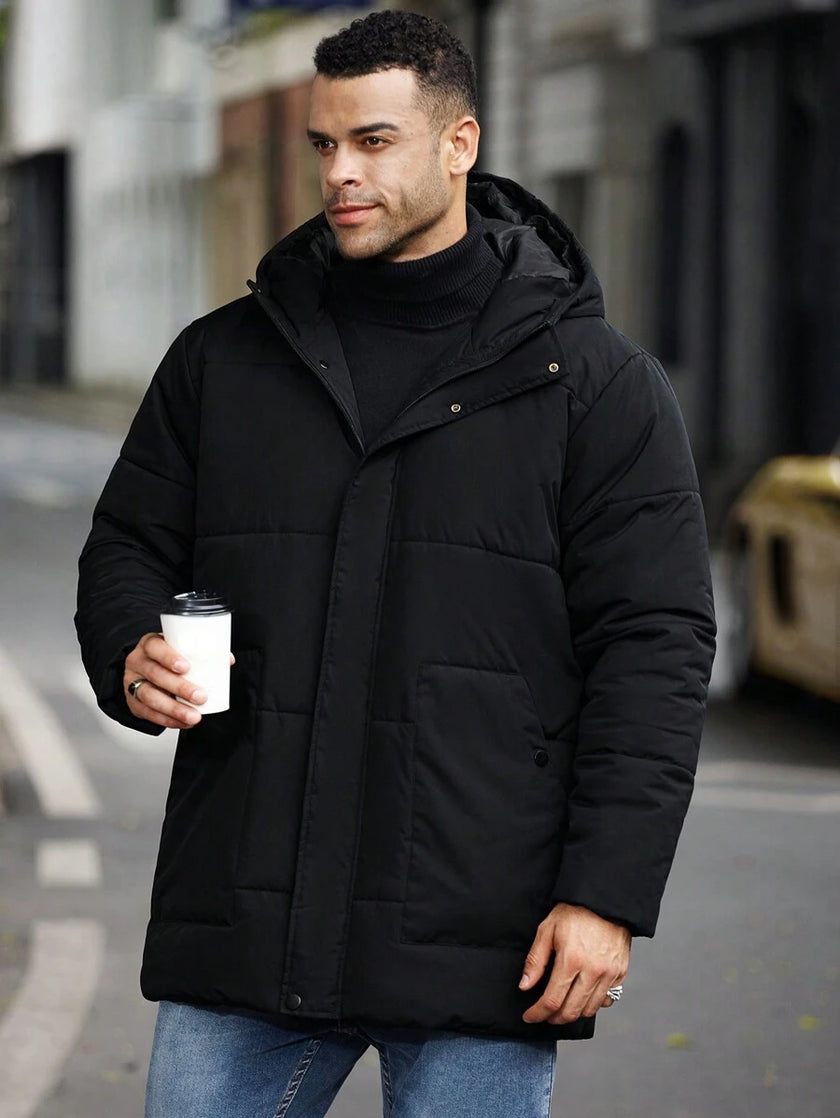 Padded Hooded Jacket Black - 1