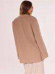 Elegant Blazer Dress Brown - 9