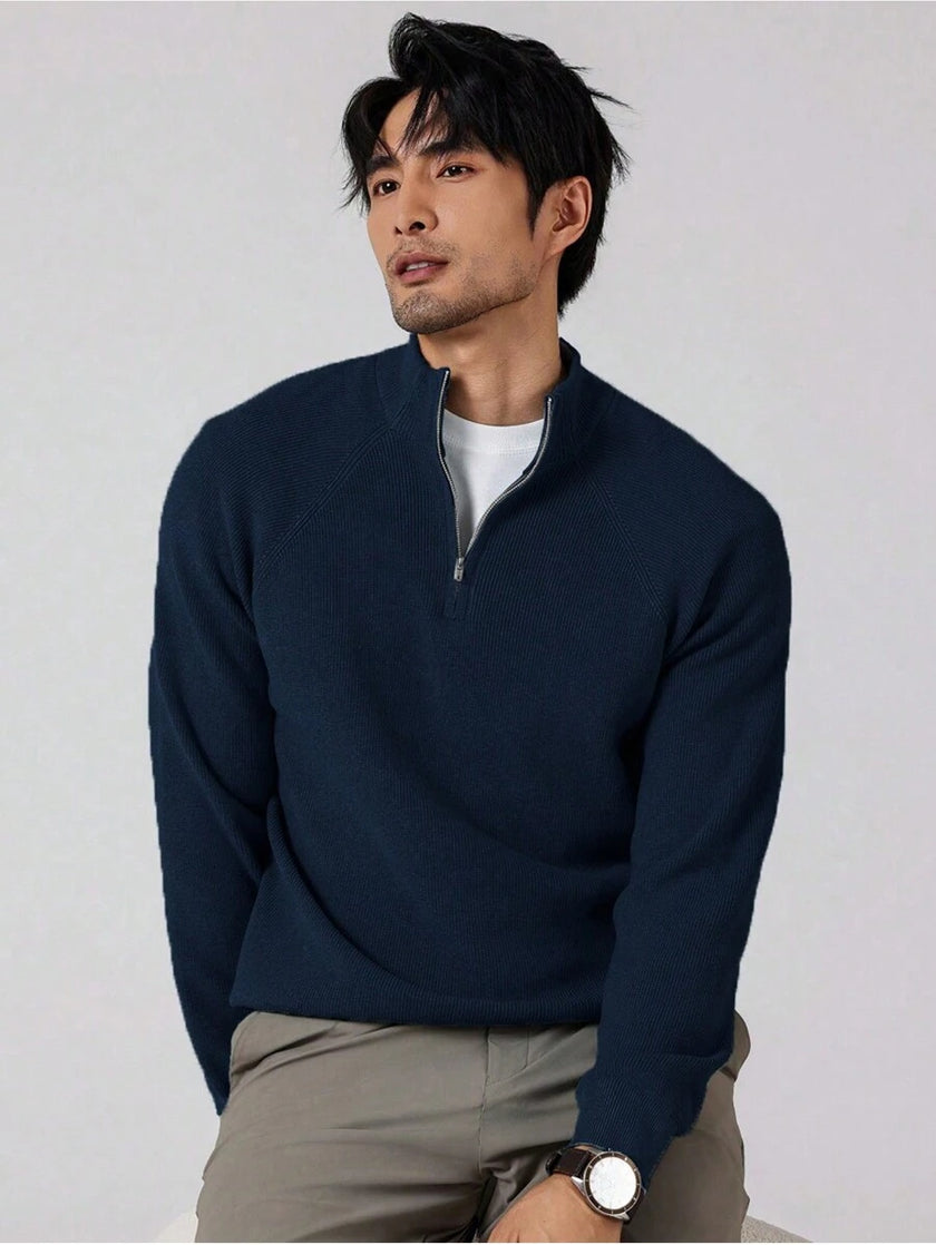 Stylish Half Zip Sweater - 7