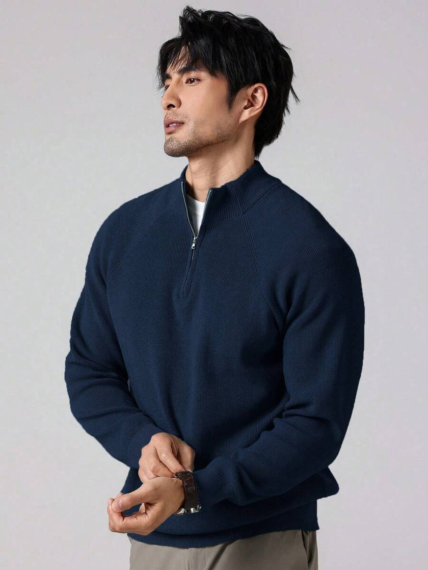 Stylish Half Zip Sweater - 12