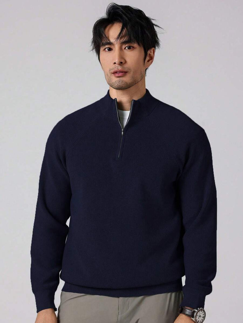 Stylish Half Zip Sweater - 13