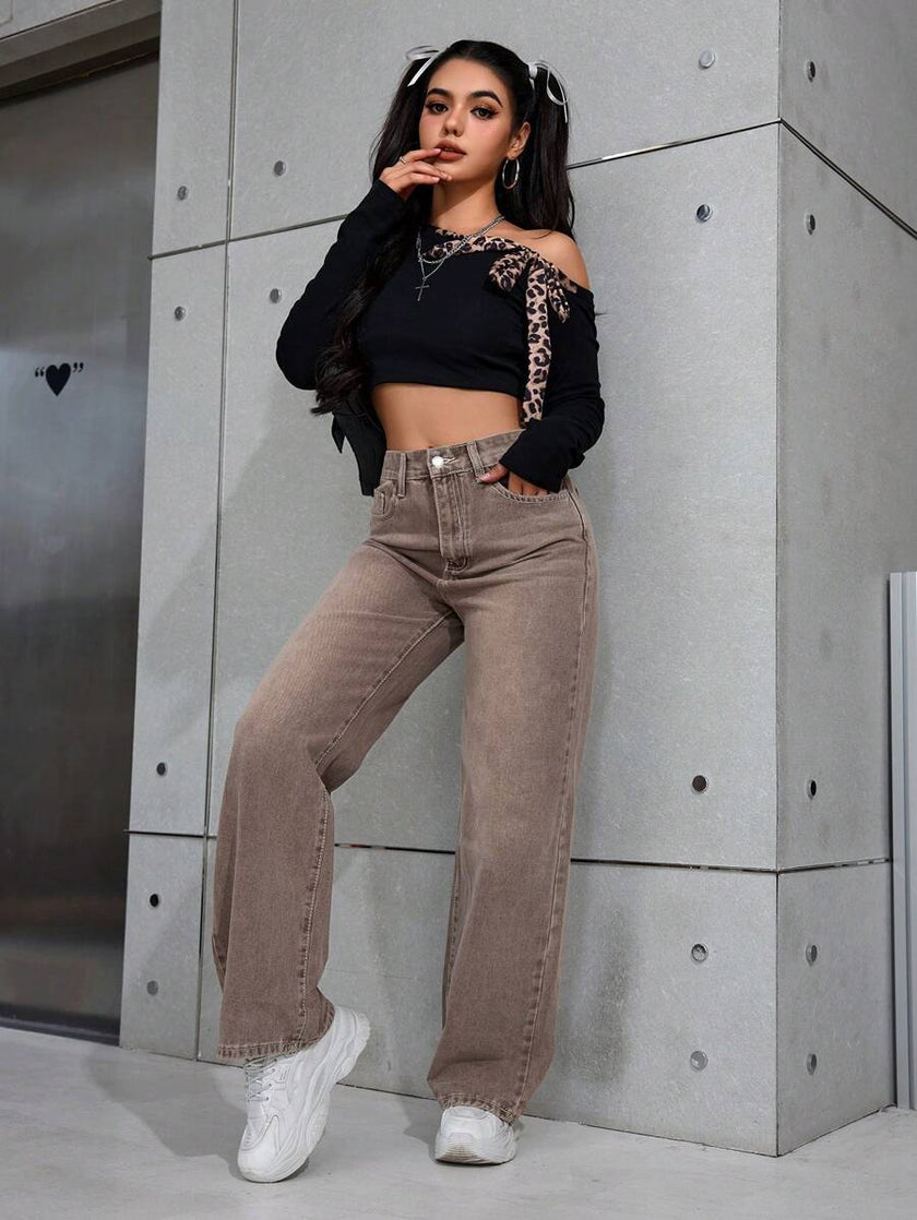 Retro Straight Leg Jeans