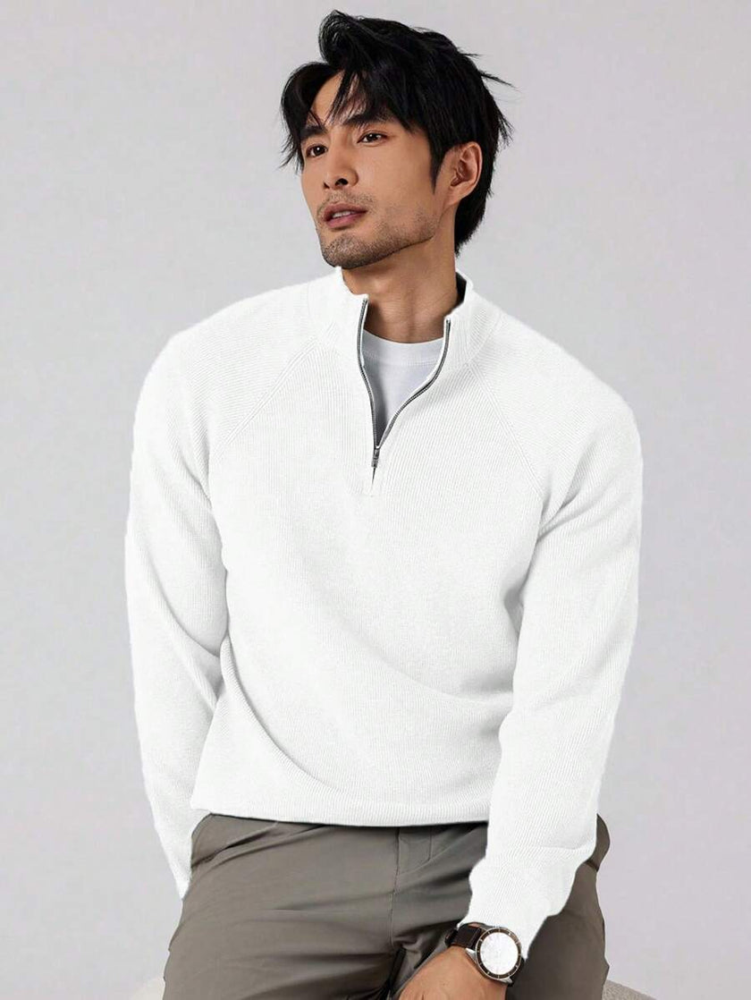 Stylish Half Zip Sweater - 37