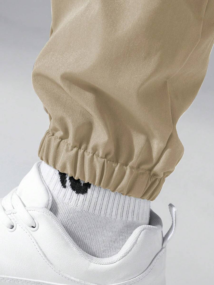 Black Cargo Trousers Drawstring