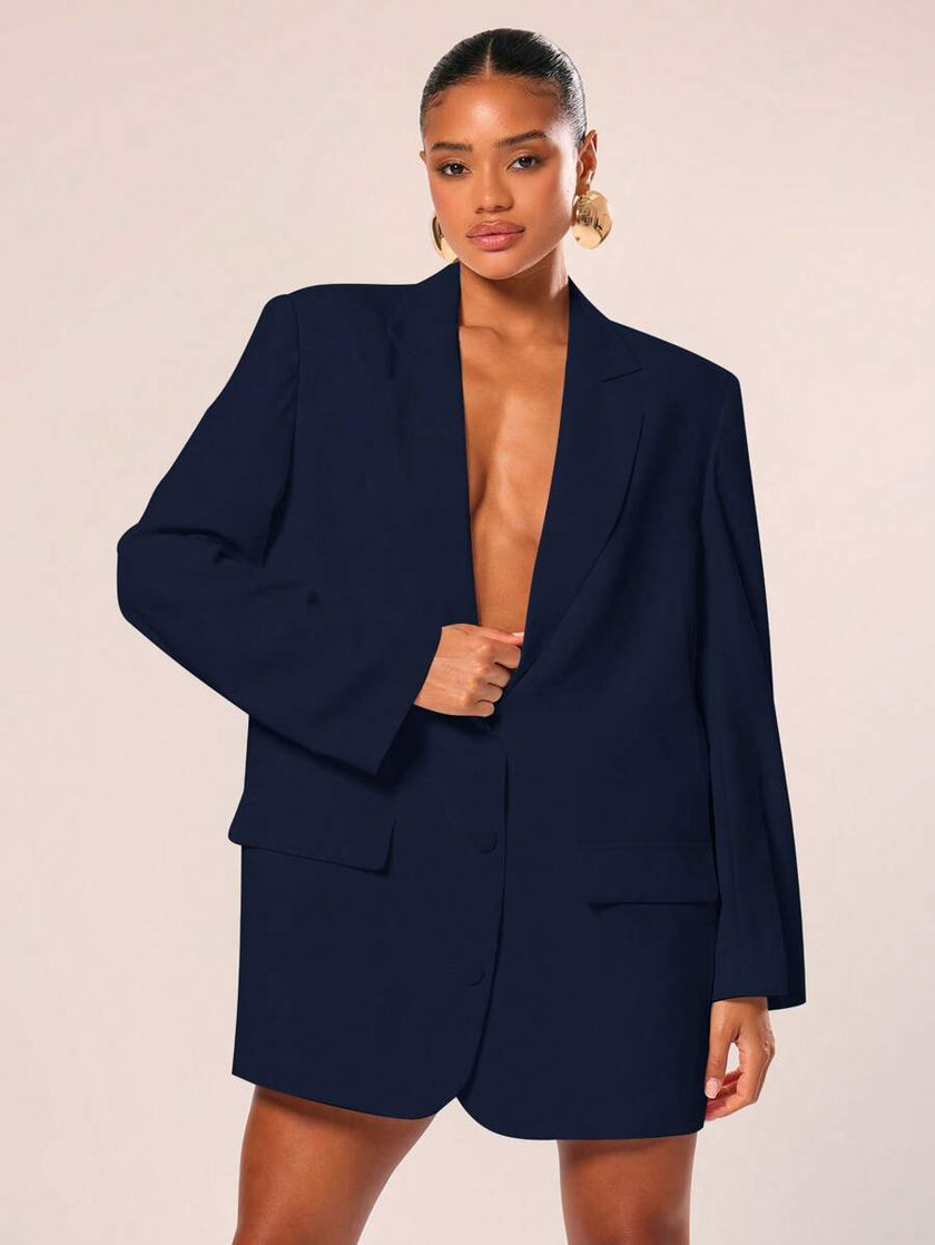 Elegant Blazer Dress Brown - 13